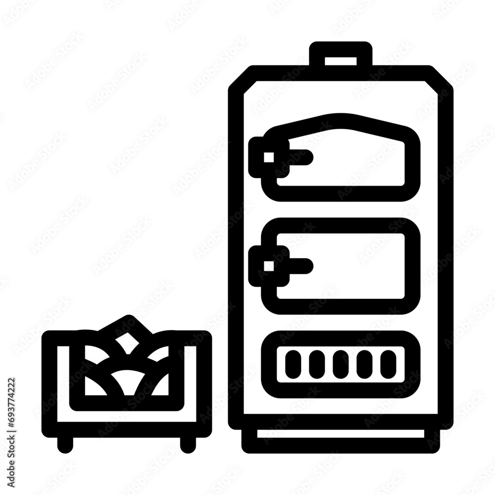 boiler biomass energy line icon vector. boiler biomass energy sign. isolated contour symbol black illustration boiler biomass energy line icon vector. boiler biomass energy sign. isolated contour symbol black illustration