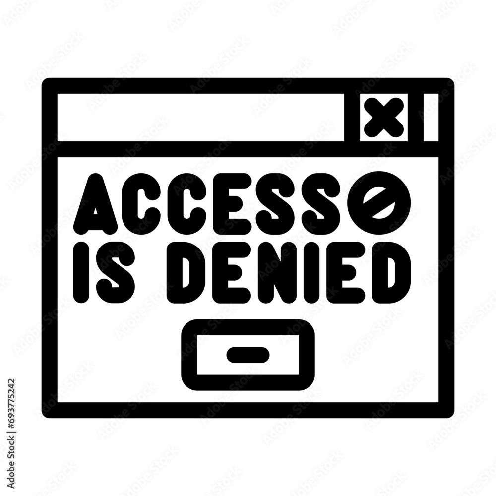 denied access line icon vector. denied access sign. isolated contour symbol black illustration denied access line icon vector. denied access sign. isolated contour symbol black illustration