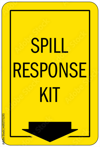 Spill clean up sign and labels spill response kit