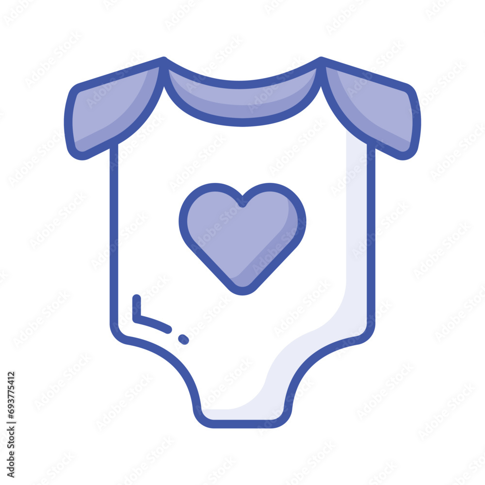 Icon of baby romper in modern style, baby dress vector design