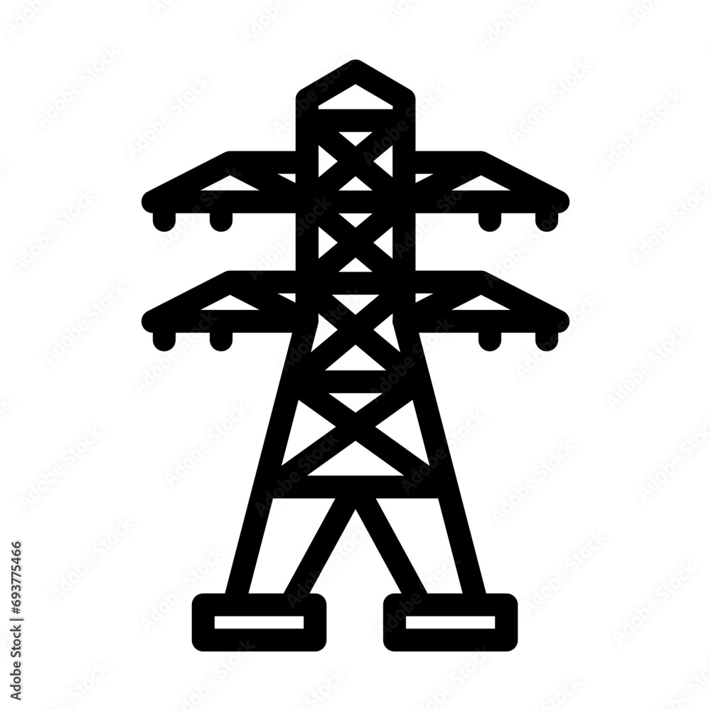 power lines electric line icon vector. power lines electric sign. isolated contour symbol black illustration power lines electric line icon vector. power lines electric sign. isolated contour symbol black illustration