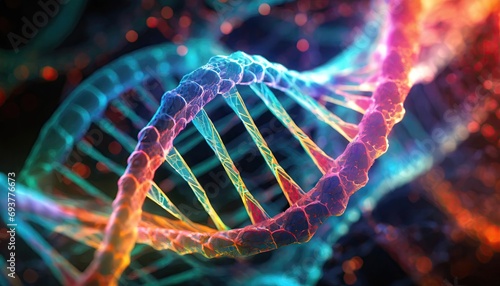 A neon color of the DNA spiral.