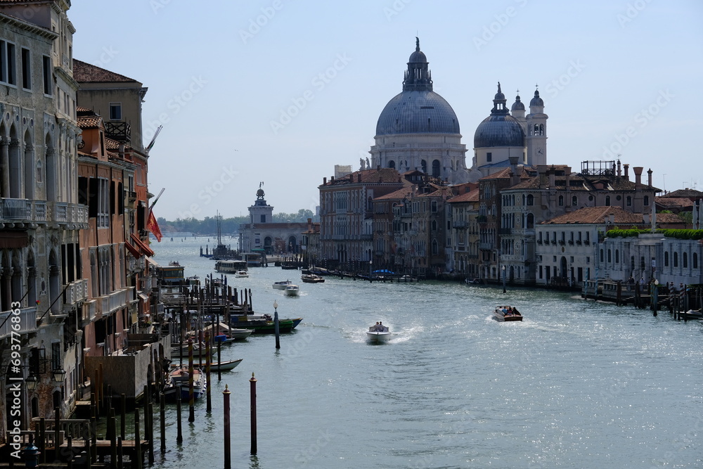 Venice Italy - View from Bridge Ponte dell'Accademia to Church Basilica di Santa Maria della Salute