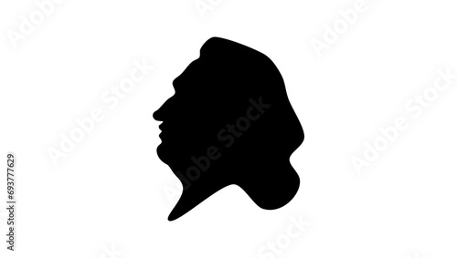 Samuel Johnson, black isolated silhouette photo