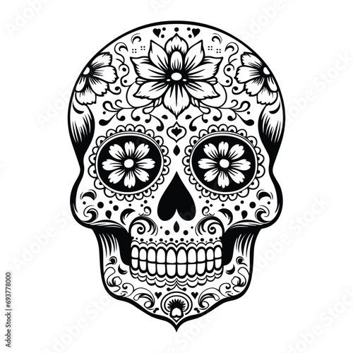 Sugar Skull Vector Illustration