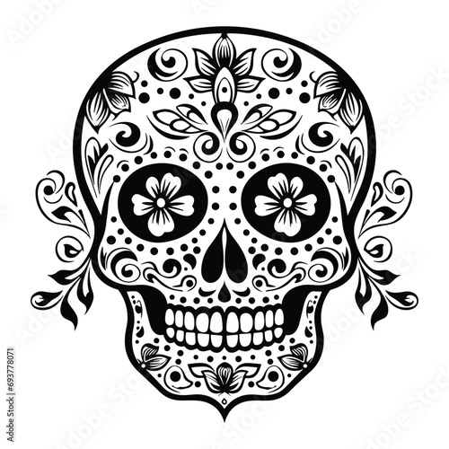 Sugar Skull Vector Illustration