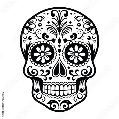 Sugar Skull Vector Illustration