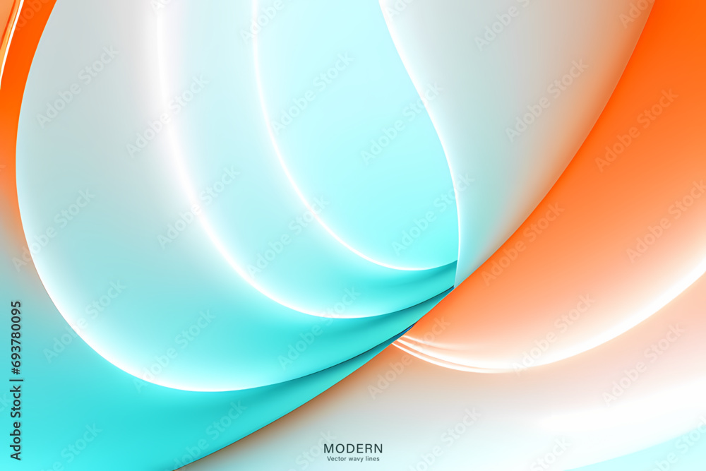 Light Orange Wave Background, Abstract geometric background with liquid shapes. Vector illustration.
