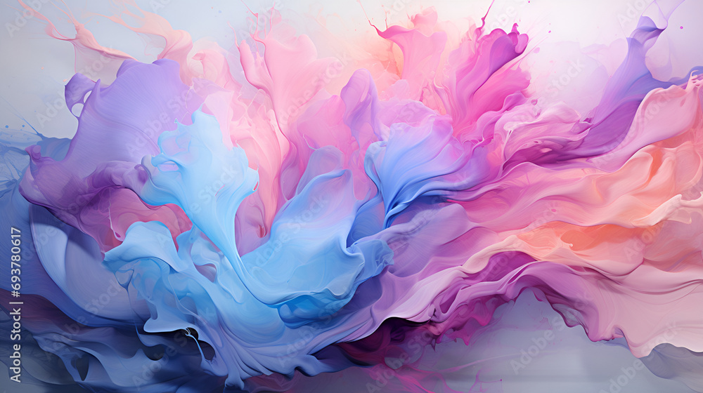 splash of paint in pink and lilac shades. colorful abstract background, backdrop. - obrazy, fototapety, plakaty 