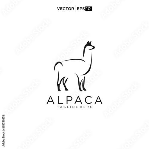 alpaca logo design icon vector silhouette