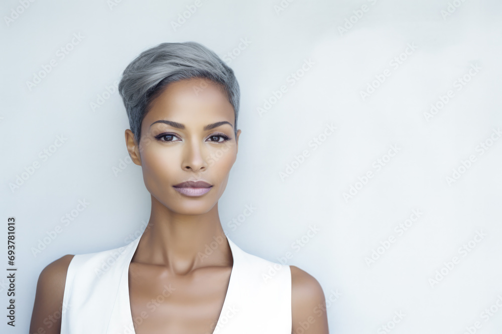 Beautiful African American young woman portrait with copyspace Beautiful African American young woman portrait with copyspace