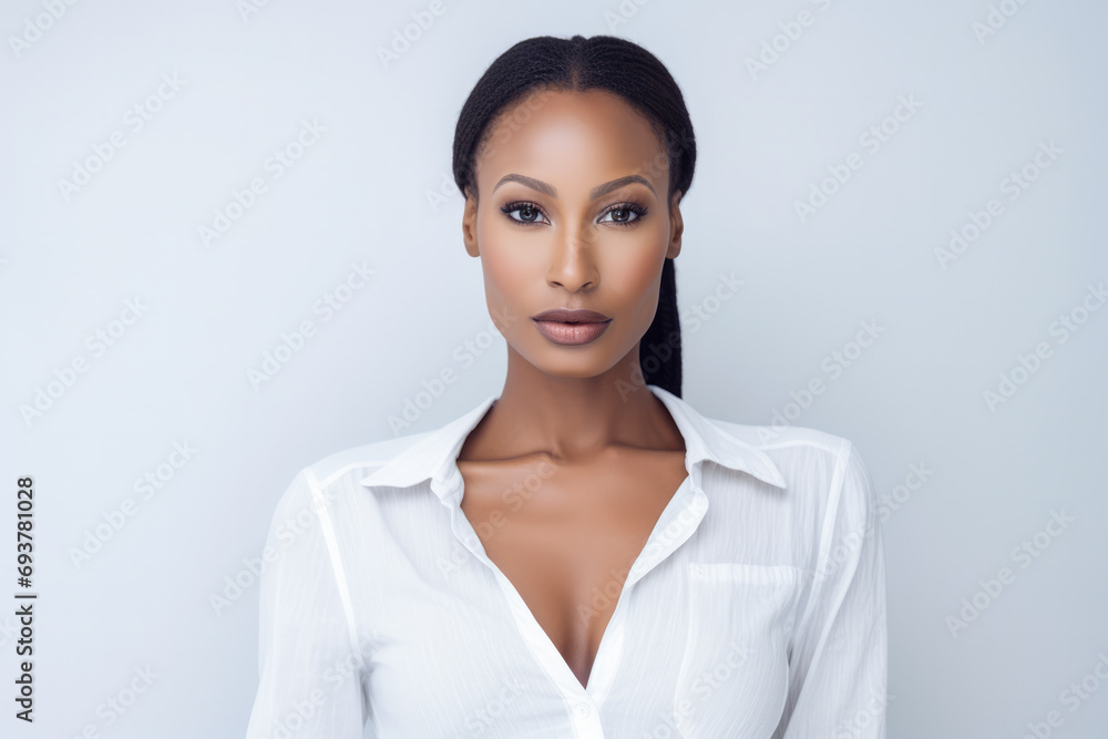 Beautiful African American young woman portrait with copyspace Beautiful African American young woman portrait with copyspace