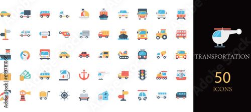 Transportation icon set