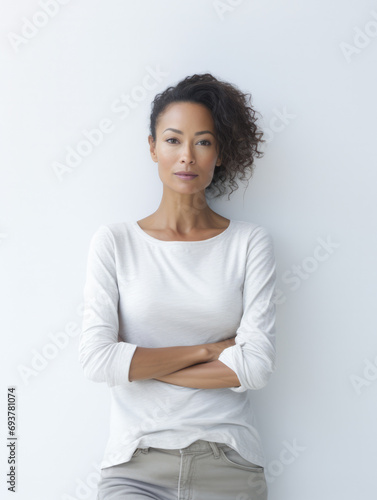 Beautiful African American young woman portrait with copyspace