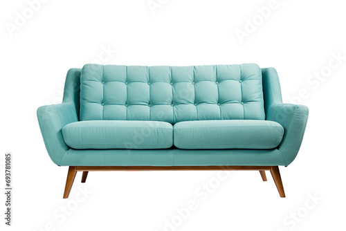 Scandinavian Tapered Leg Sofa, transparent background, isolated image, generative AI