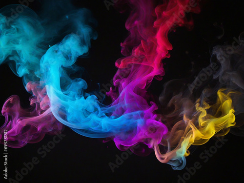 colorful colorsplash like smoke on dark solid background
