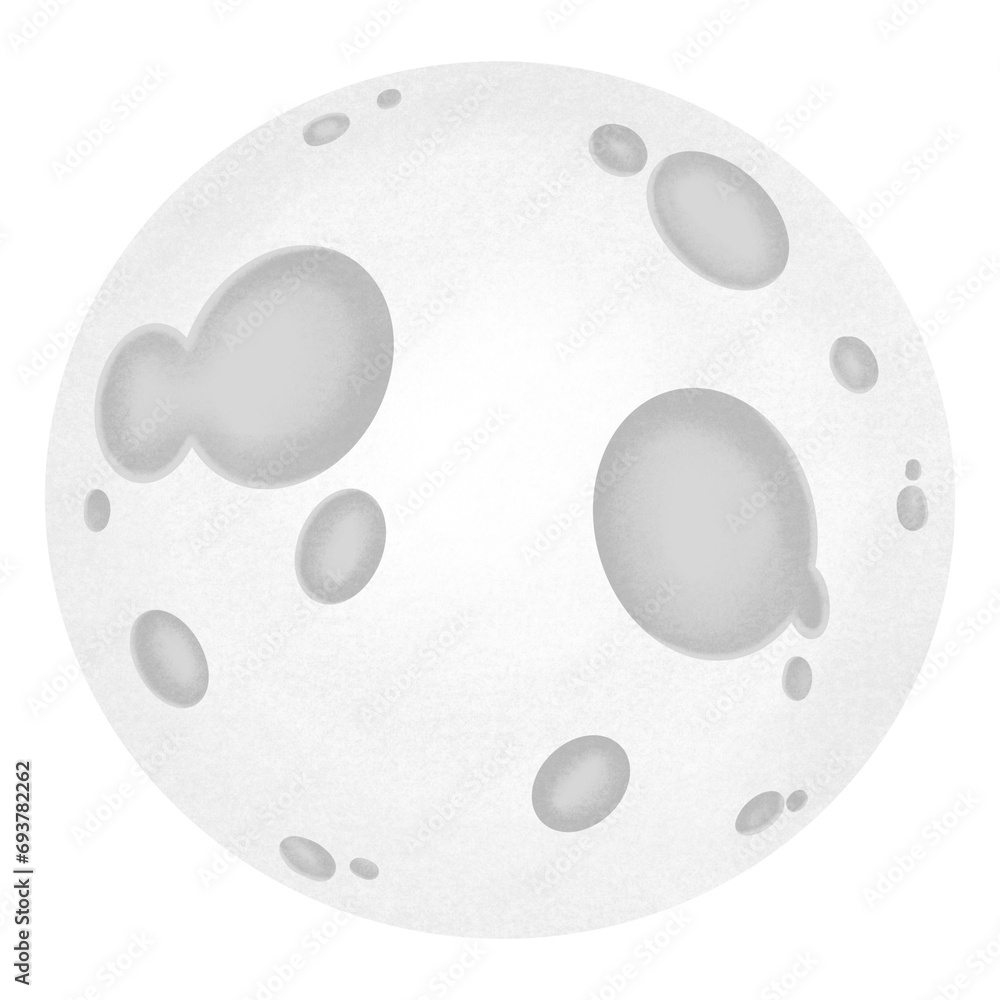 White Full Moon Cartoon illustration White Full Moon Cartoon illustration