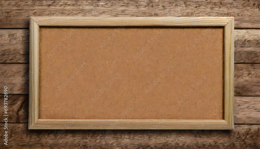 Fototapeta premium コルクボード。コルクフレーム。木枠。ナチュラル背景。cork board. cork frame. Wood frame. Natural background.