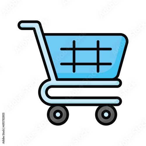 Shopping cart icon in trendy style, editable vector