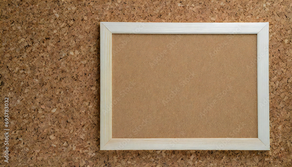 Fototapeta premium コルクボード。コルクフレーム。木枠。ナチュラル背景。cork board. cork frame. Wood frame. Natural background.