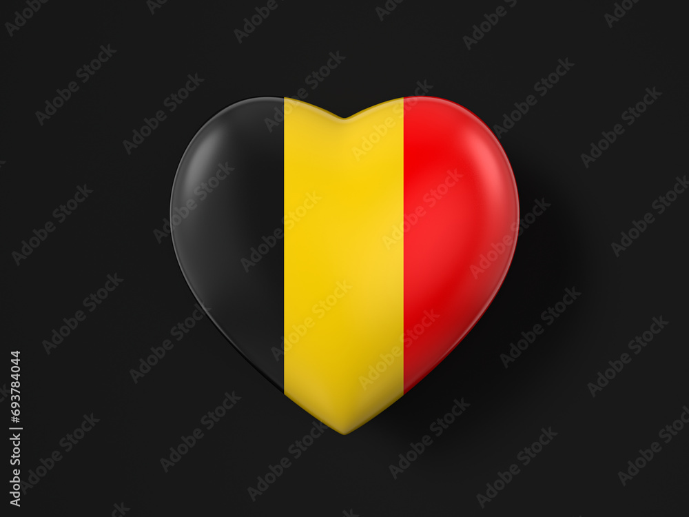 Fototapeta premium Belgium heart flag