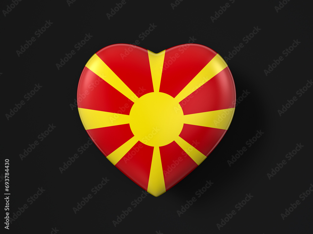 Obraz premium North Macedonia heart flag