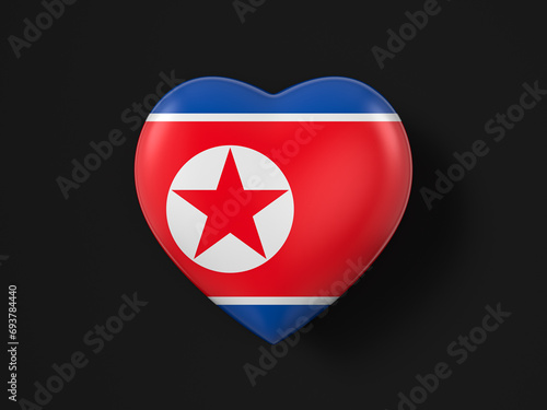 Free Download North Korea heart flag - GFXLoad