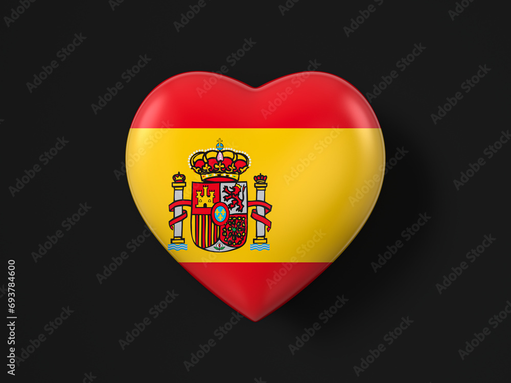 Obraz premium Spain heart flag