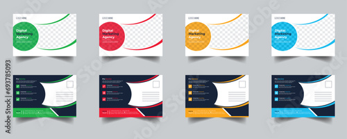 Modern Creative Corporate Post Card Template, Vector Template for Opening Invitation Editable, Professional Business Postcard Design, Event Card Design, Invitation Design, Direct Mail EDDM Template