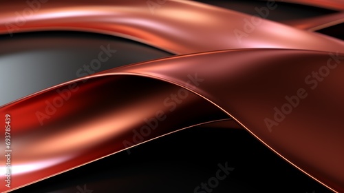 a close up of a red and black wavy object