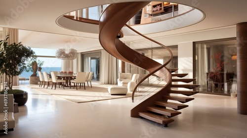 Integrate a statement staircase design such as a floating or spiral staircase