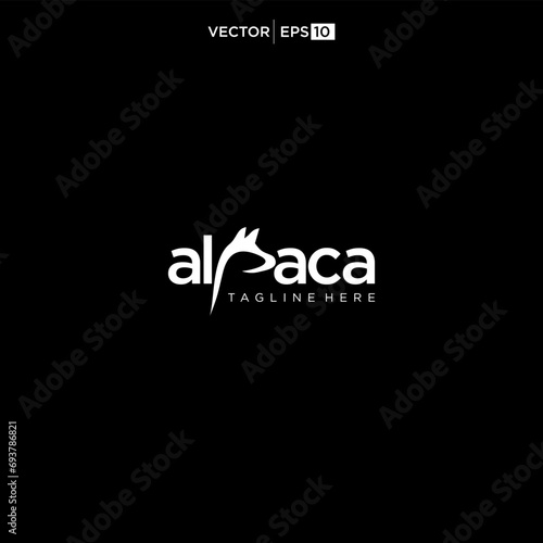 alpaca logo design icon vector silhouette