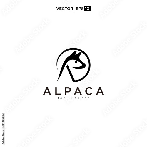 alpaca logo design icon vector silhouette