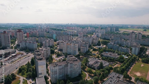 Wallpaper Mural view of modern residential neighborhood with high-rise buildings and green recreation areas Torontodigital.ca