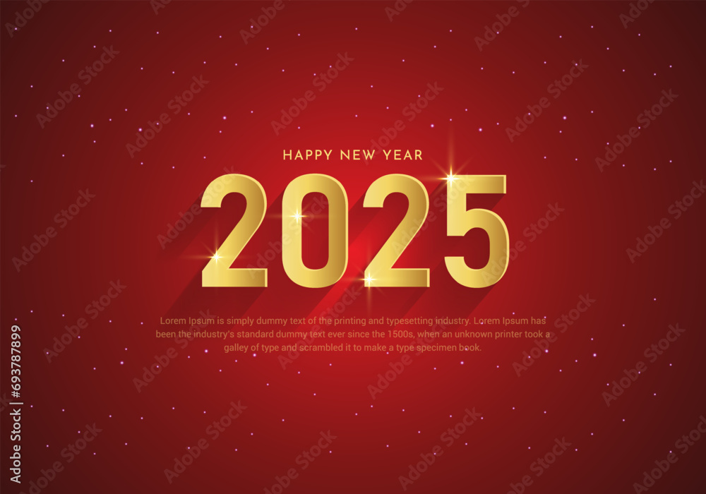 Happy new year 2025 design background vector. New Year 2025 background vector