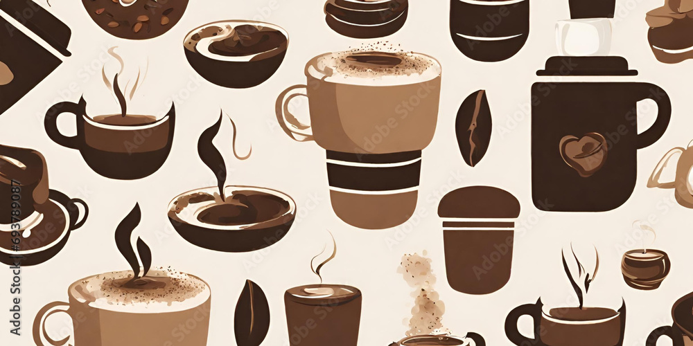 seamless background with coffee