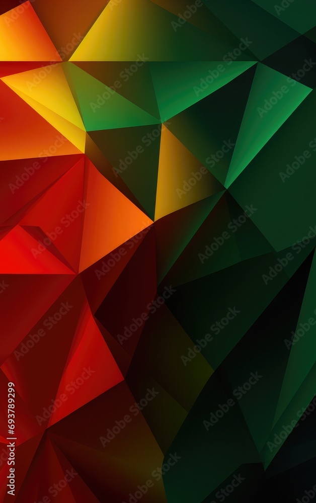 Abstract colorful background in colors of Black History Month: Yellow Green Red Black with copy space for text, Bright color, ultra realistic - obrazy, fototapety, plakaty 