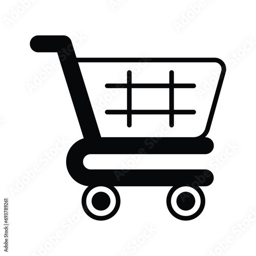 Shopping cart icon in trendy style, editable vector