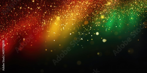 Black History Month concept. Abstract green yellow and red color glitter sparkle background. Space for your text, Bright color, ultra realistic 