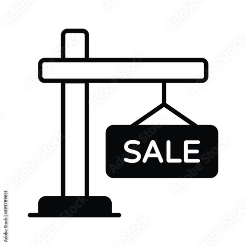 Check this admirable icon of sale signboard hanging on the pole, Vector illustration