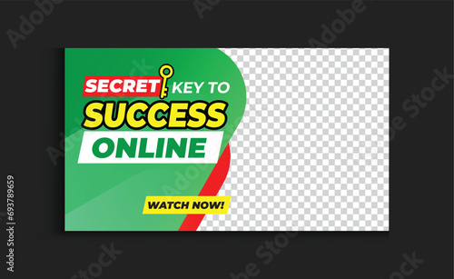 Online Business Success Podcast eye-catching and visually appealing thumbnail design template with a strong understanding of color theory and composition