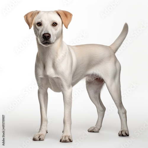 Der treue Begleiter: Hund auf weißem Hintergrund photo