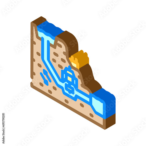 pumped hydro energy isometric icon vector. pumped hydro energy sign. isolated symbol illustration
