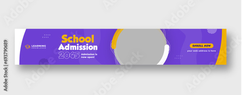school admission web banner, education or back-to-school social media web banner template