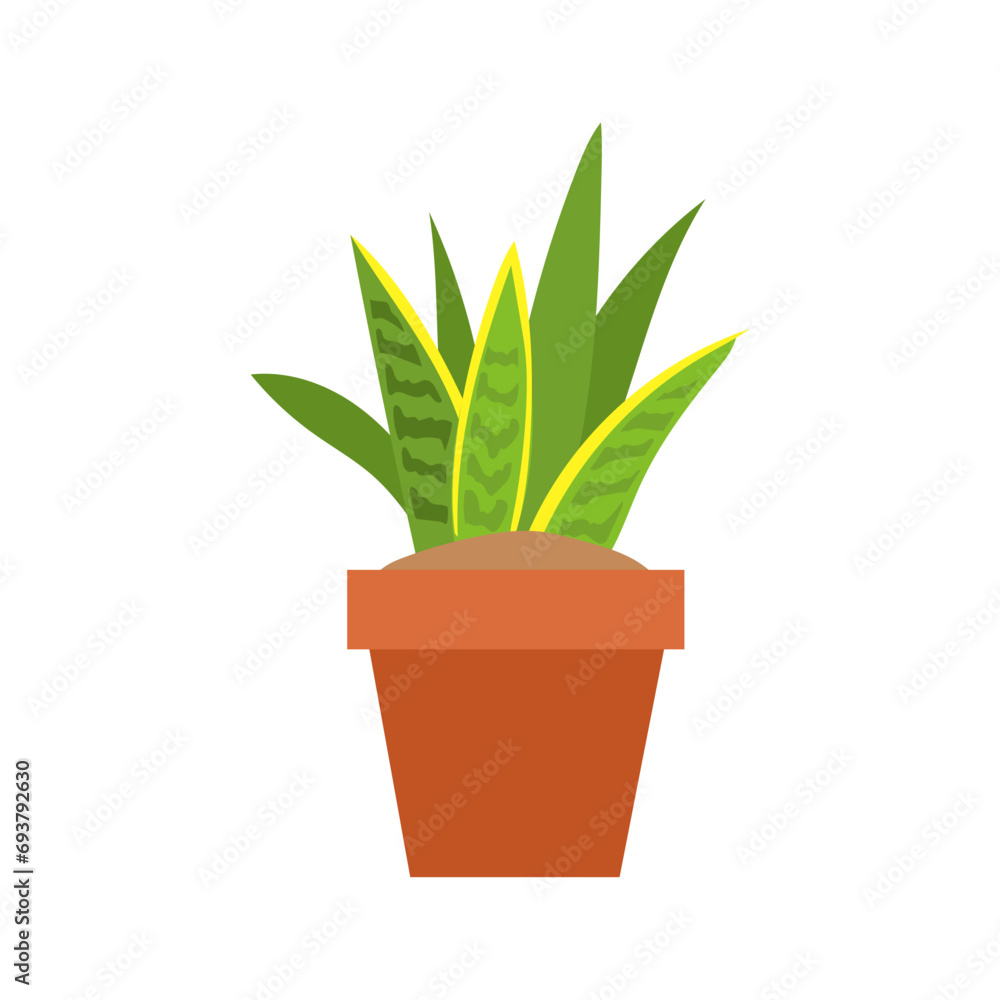 set of plants with brown pots vector set of plants with brown pots vector