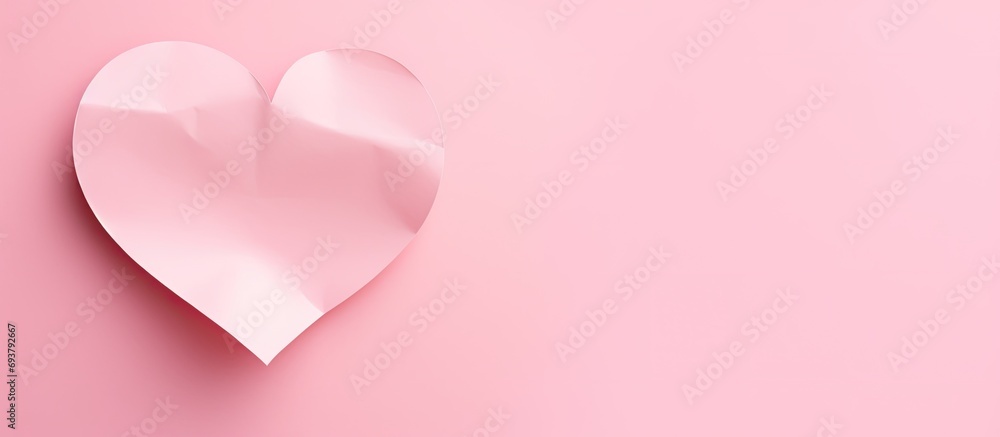 Pink paper heart shape with path