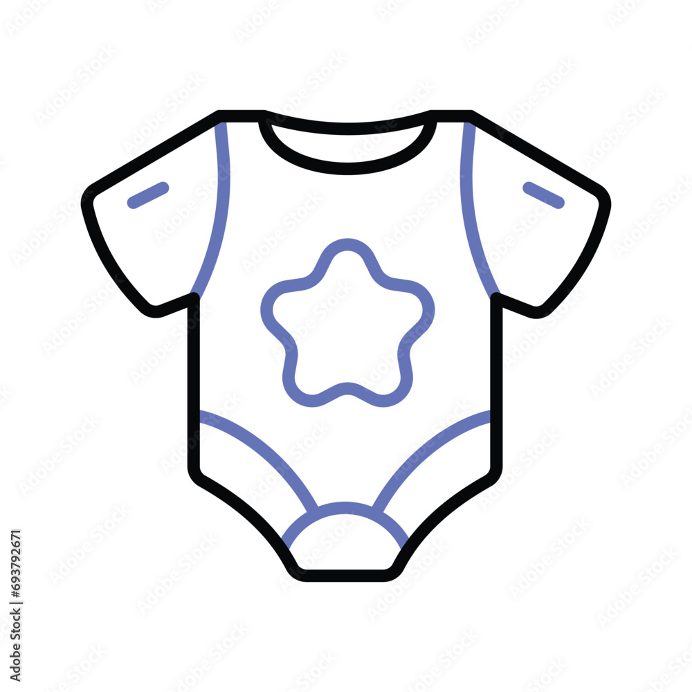 Icon of baby romper in modern style, baby dress vector design Icon of baby romper in modern style, baby dress vector design