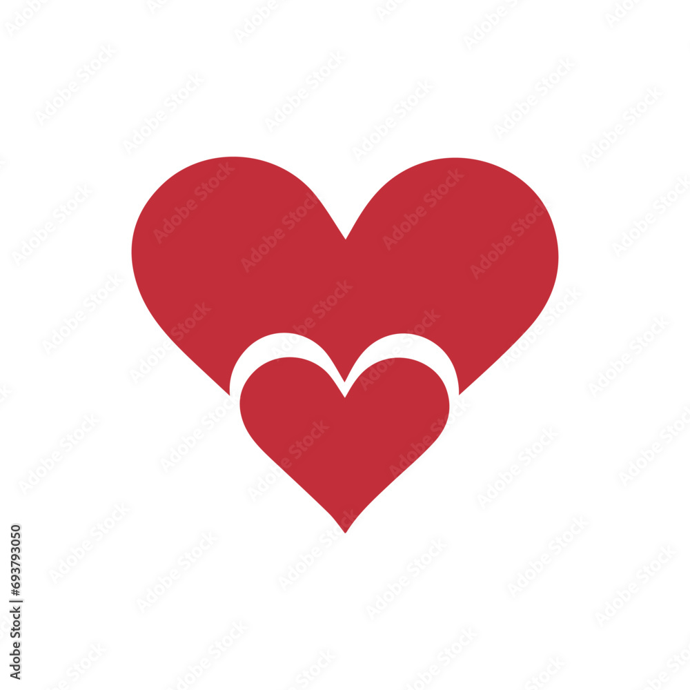 Two drawn hearts on white background. Valentine's Day celebration Two drawn hearts on white background. Valentine's Day celebration
