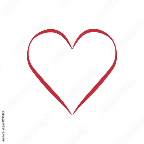 Drawn heart on white background. Valentine's Day celebration