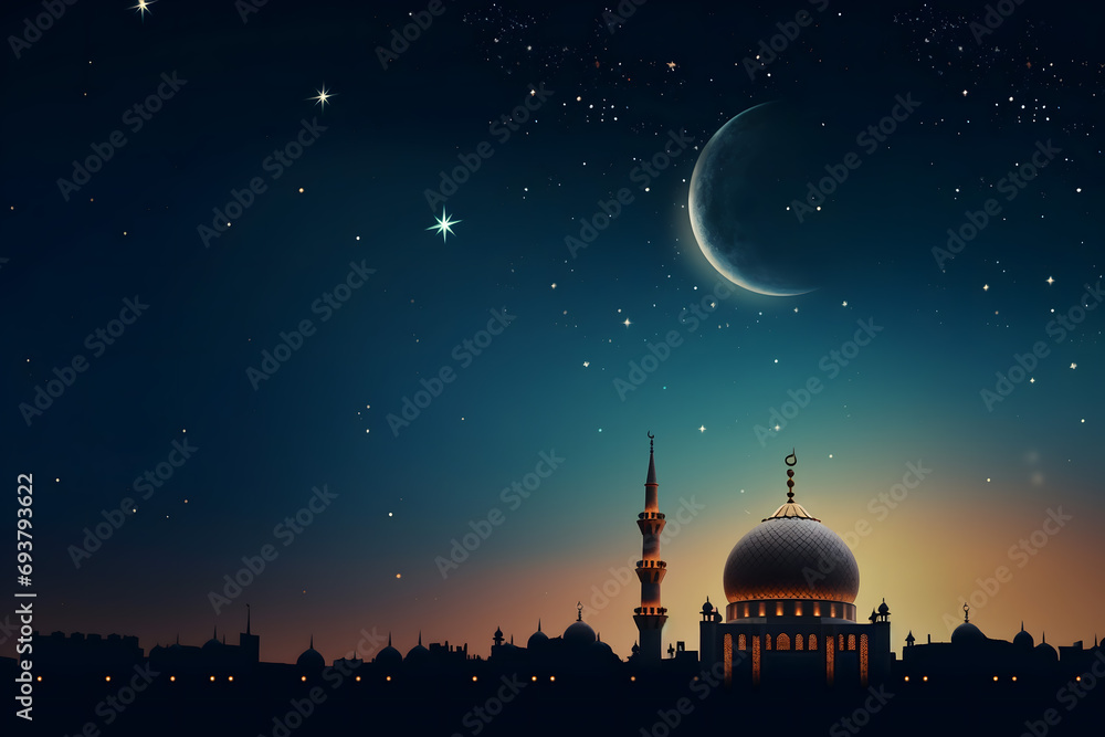 ramadan Kareem, Ramadan crescent moon, Eid Mubarak Islamic festival social media banner and Eid Mubarak Post Template, islam	